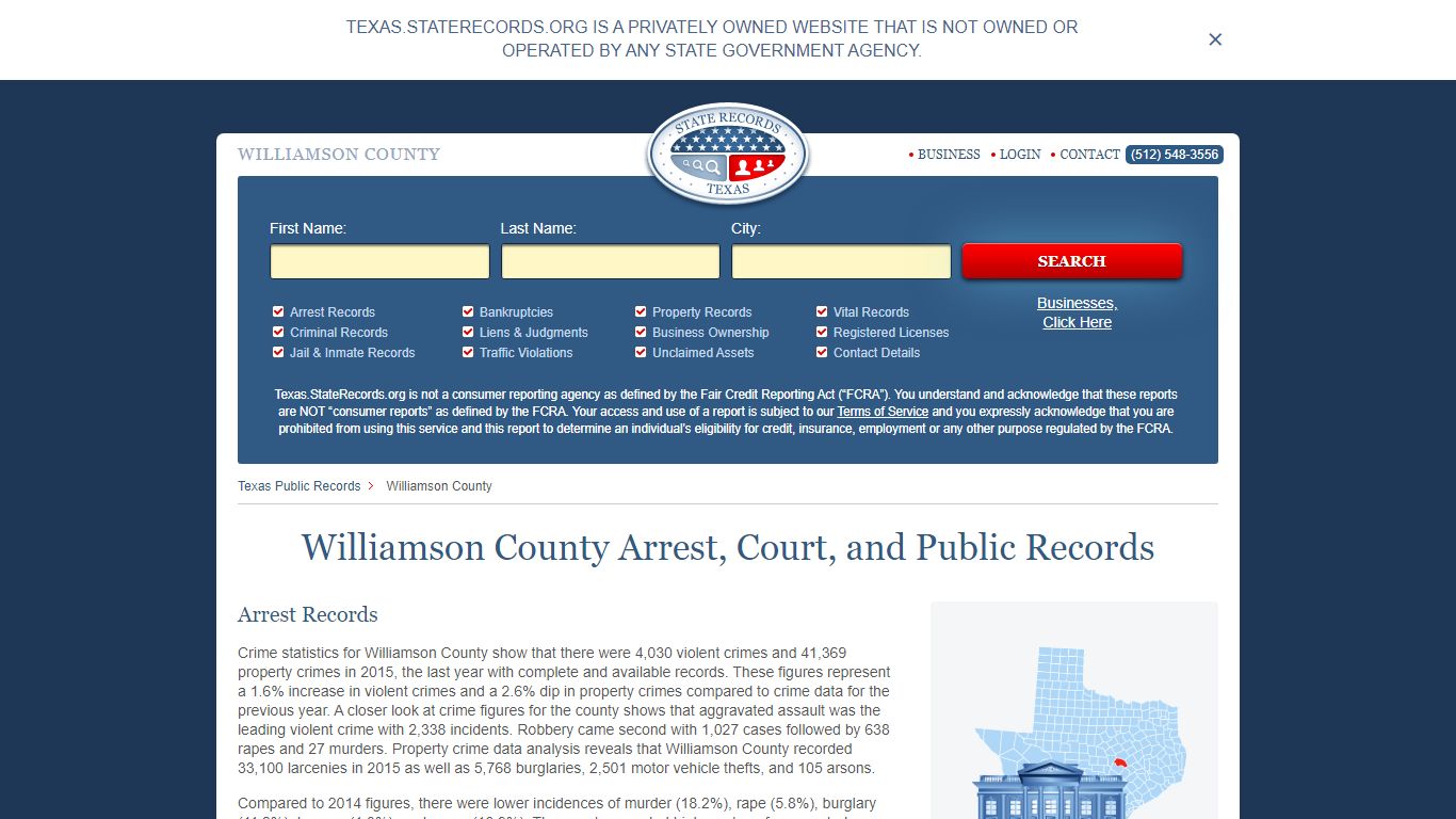 Williamson County Arrest, Court, and Public Records